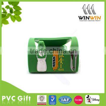 3D customized soft pvc rubber green phone holder, mobile stand