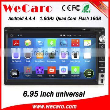 Wecaro WC-2U6005 android 4.4.4 2 din 6.95" car dvd player for universal car stereo with gps bluetooth radio wifi 3g playstore