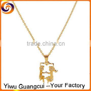 2016 new Stainless steel gold boy girl wedding necklace