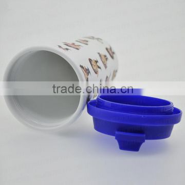 NEWEST sublimation plastic mug /Straight mug with plastic lid