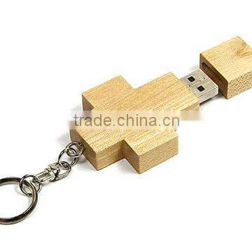 Customized Cross Shape Wooden Usb Hard Drive 16GB photo-2