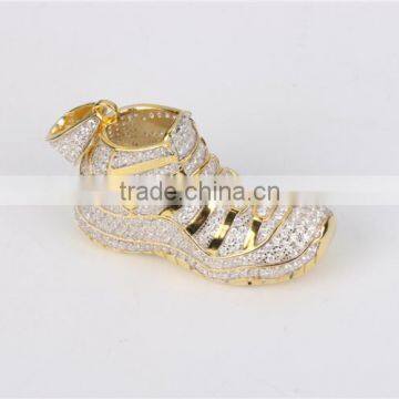 Fashion Jewelry 925 Sterling Silver Sport Jordan Shoe Hip Hop Men's Pendant photo-3