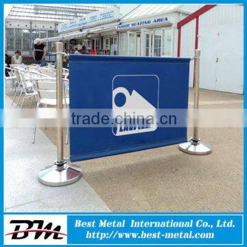 Ball top Stainless Steel Metal Cafe Barrier with PVC printing for Coco Cola