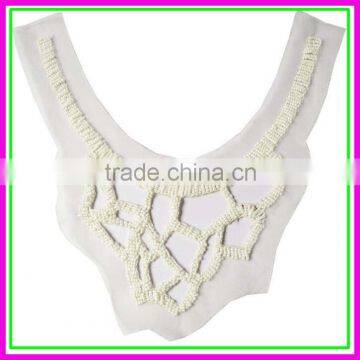 China Factory Garments Parts,Fashion NEW Cheap OEM/ODM Korean Handmade Pearl White False Collar