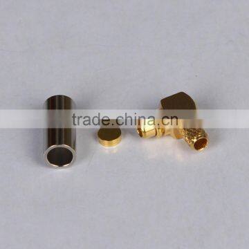 50 ohms right angle gold-plated MMCX coaxial connector for cables in earphones