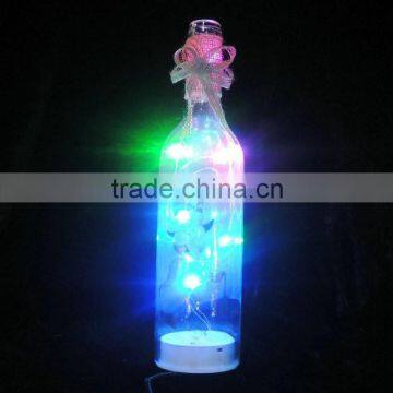 Home decor colorful led glass bottle tea light holder