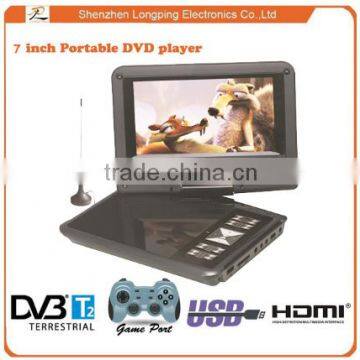 Super electronic shock resistance 7 inch lcd screen rechargable portable dvd player