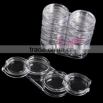Empty 6layers plastic nail storage box for rhinestone glitter