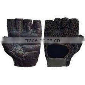 Leather weight lifting gloves