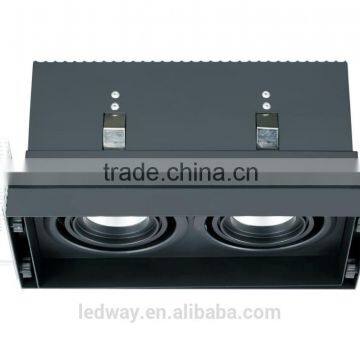 2*10W 2*15W LEDWAY LED Indoor MR16 Two-head Trimless Grille Spot Lamp IP20 With Decorated Plat
