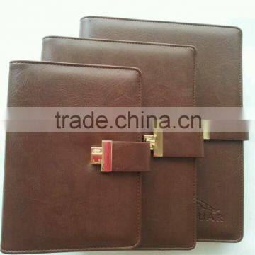 2015 pu leather notebooks with customize logo for Promotion