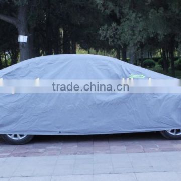 grey color UV protective car cover with reflective stripe