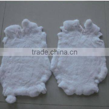 Factory sale white 100% Genuine rex rabbit fur skin