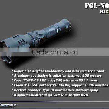Rechargeable 18650 Hard Anodation Police Led Flashlights photo-2