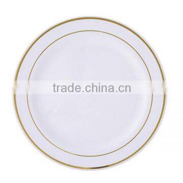 10.25'' Hot Selling Plastic Plate with Gold Rim