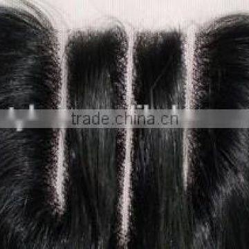 Grade 5a Wholesale 18" #1B Natural Body Wave, Three Parting, Baby hair Peruvian virgin hair lace closure