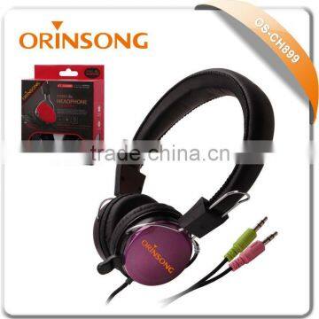Light weight computer headphone with small mic on earshell