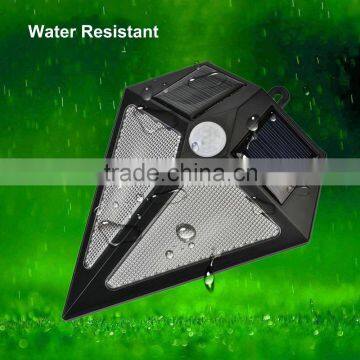 LIADA Outdoor Waterproof 6LEDs Solar Powered Light PIR Motion Sensor lamp light Brightness Diamond Shaped Wall Lamp for Balcony