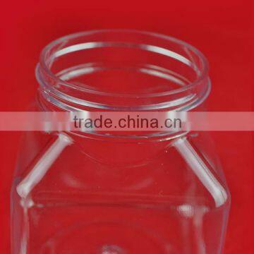 PET Plastic Transparent 200 ml Square Candy Jar With Black Cap photo-3