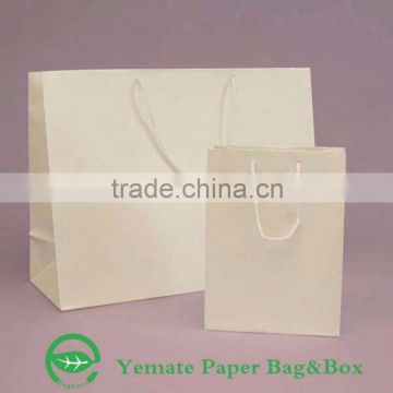 Brown color plastic lined paper kraft bag, plastic lined paper bags with pp cotton handle for shopping