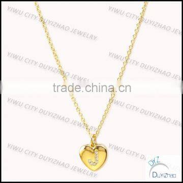 women fashion letter J pendant jewelry fashion gold pendant necklace