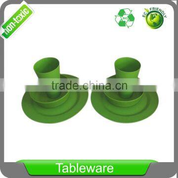 Biodegradable Eco Friendly Bamboo Fiber Tableware Large 5 Inch Round Picnic Bowl Set in Gift Box photo-6