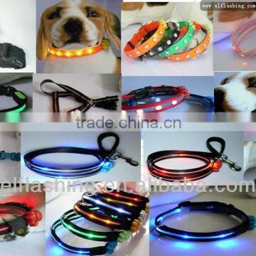 Wholesale LED light up Dog Collar LED Pet Leash LED pet harness