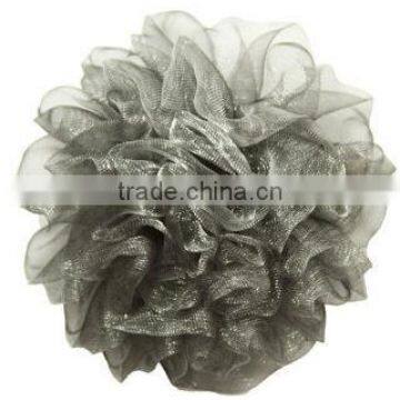 Shining pleated blooming organza flowers for decoration,DIY wholesale tulle flowers