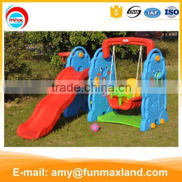 2016 new design indoor playground equipment--combination swing and slide