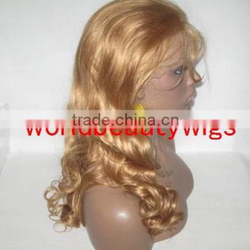 high quality blonde european hair lace open front wig