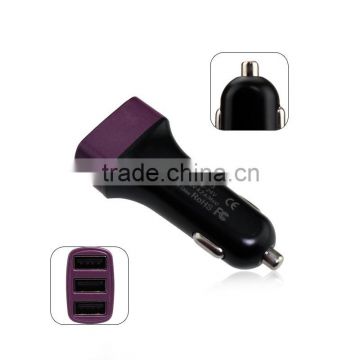 CE approved multi phone charger 3 usb car charger wholesale