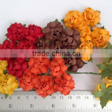 Fall Theme Colors, Small Handmade Mulberry Paper Flower, Wedding Party, Scrap-booking Crafts, Wholesale R19 photo-2