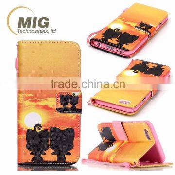 For Iphone 4 / 4s / 5 / 5s / 6s / 6s Plus Soft Silicone Case Inside Colored Drawing The Wallet Leather Phone Case photo-6