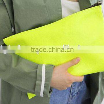 Neon Yellow clutch bag,Women clutch bag Clutch Bag,Zipper bags ,Distressed Hand bag