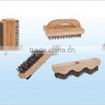 wooden handle wire brush double board brush