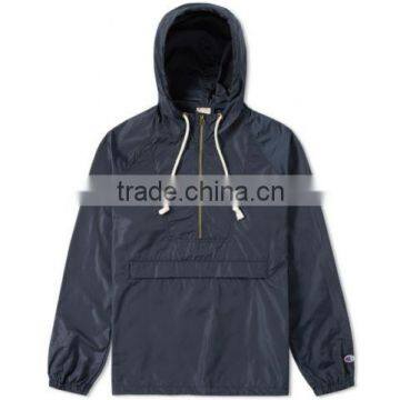 New Custom Latest Design Pull Over Coach Jacket Light Gray and Black