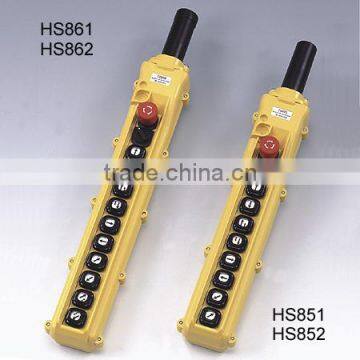 HS851 Hoist Waterproof Push Button Pendant Switch With Emergency Stop & Pilot Lamp 6 Single Speed 2 Double Speed photo-2