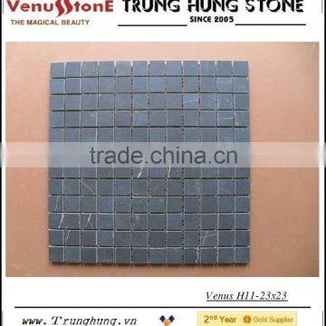 15*15 Black Marble Honed Mosaic Tiles photo-6