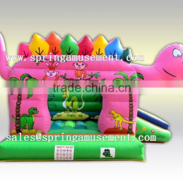 home use cute pink cartoon dinosaur jumping castle, inflatable bouncer sp-ab022