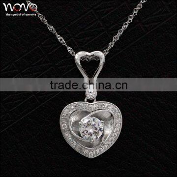 Wholesale fashion custom sterling silver heart necklace