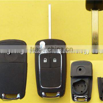 2 buttons flip remote key for Chevrolet Cruze HU100 blade