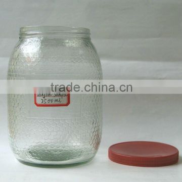 2500ML big glass jar with plastic cap