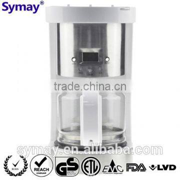Digital Coffee Maker With SS Decoration, 1.25L, 10 Cups, Glass Carafe, Kitchen Accessory, Filter