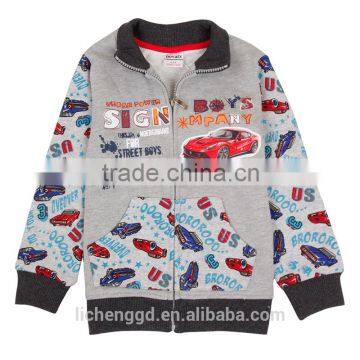 (A6750D) 2016 Nova kids new winter jacket boys wear car printed children winter coats jacket zipper boy sweatshirt boys garemnt