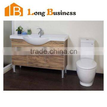 LB-JL2061 Cheap single wood veneer bathroom vanity for apartment