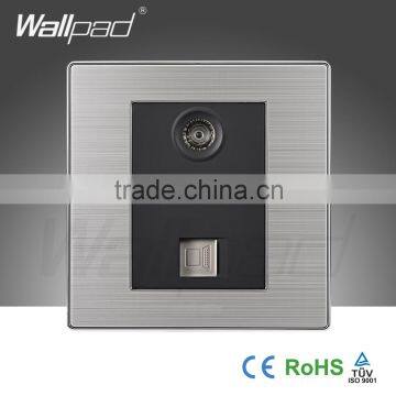 2015 China Hot Sale Wholesaler Wallpad Luxury Wall Light Switch Panel TV+COM Socket