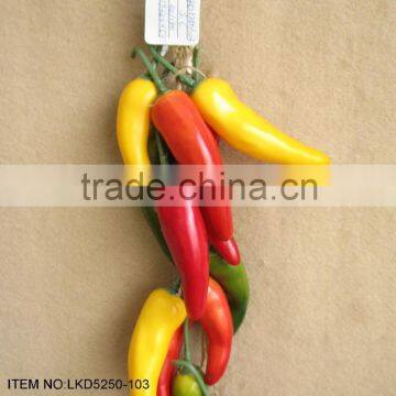 2015 High Quality Harvest Artificial yellow red green pepper String Artificial vegatables String home decoration