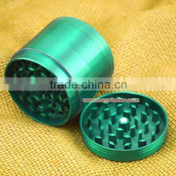 Free logo Metal Herb Grinders Machine Herb Grinder 55mm Diameter Zinc Alloy Material Gunblack 4 parts with Mini Pollen Scraper