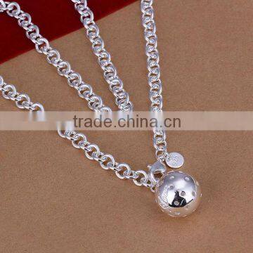 wholesale 2014 fashion women ball pendant 925 sterling silver necklace