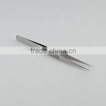 Mini Straight Eyelash Extension Tweezer With Extra Holding Grip & Fine Point